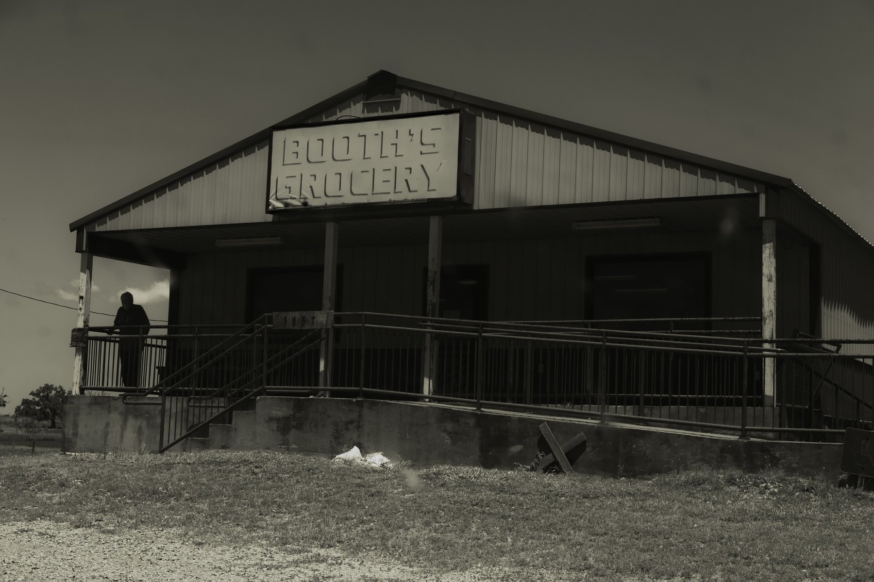 The closed Booth's Grocery building in Grand Chenier