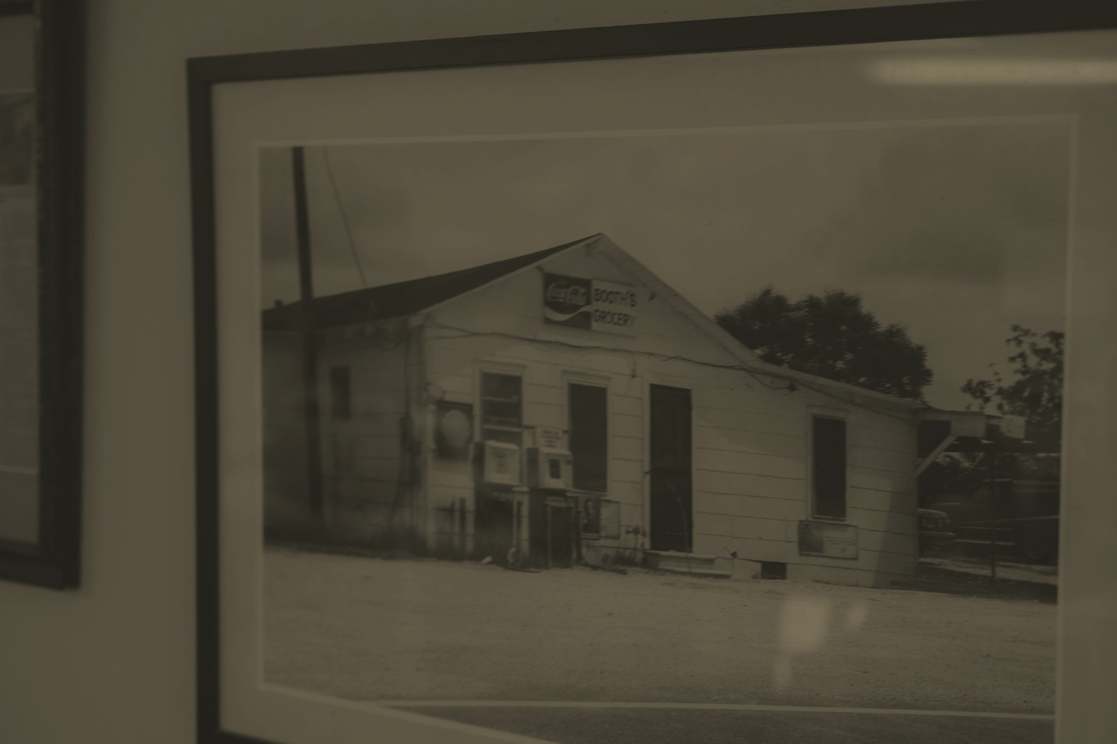 Framed old photograph of Booth's Grocery